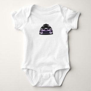 schielender Blick lila handgezeichnete Kunst Baby Strampler