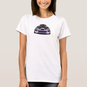schielender Blick lila handgezeichnete Kunst T-Shirt