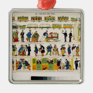 Schienen-Reise, c.1850 Silbernes Ornament