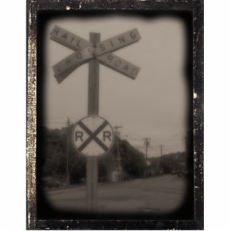 Schienen-Straßen-Überfahrt-Foto-Skulptur Freistehende Fotoskulptur