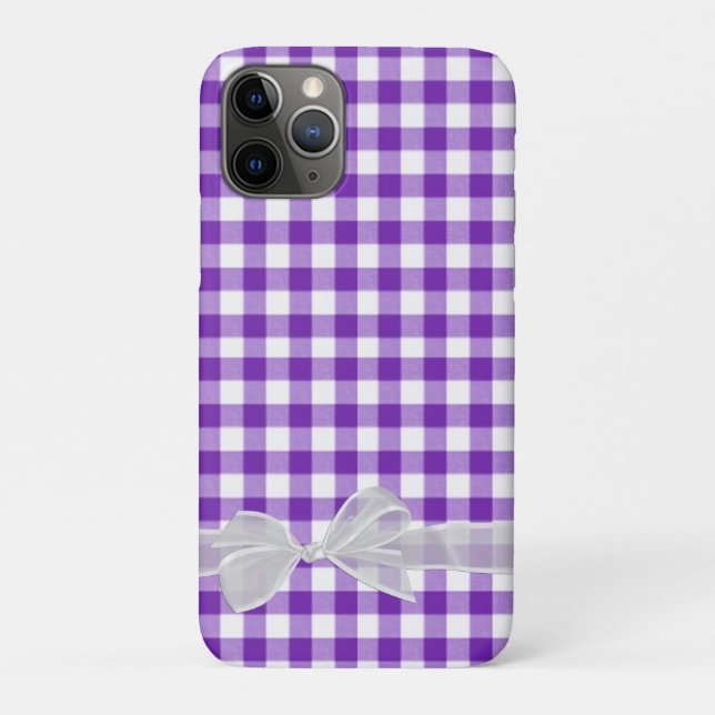 schierer Bogen auf lila und weißem Gingham Case-Mate iPhone Hülle (Rückseite)