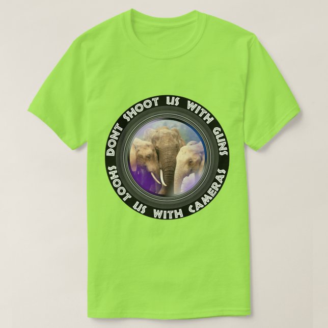 Schieß nicht auf unsere Elefantenfamilie T-Shirt (Design vorne)