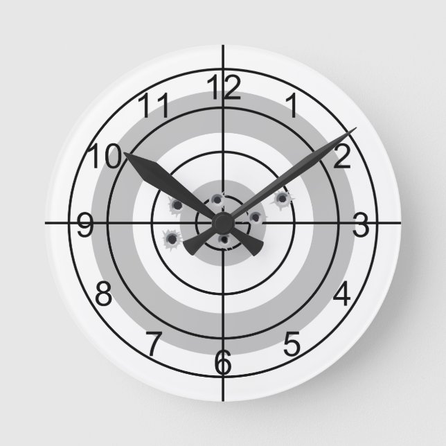 Schießen eines Gun-Lover-Geschenkes Runde Wanduhr (Vorderseite)