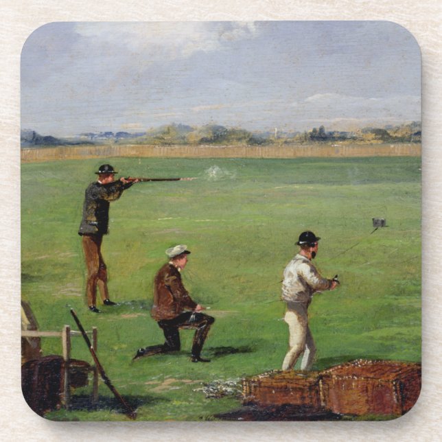 Schießen (Öl auf Papier) Getränkeuntersetzer (Vorderseite)