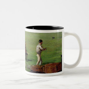Schießen (Öl auf Papier) Zweifarbige Tasse