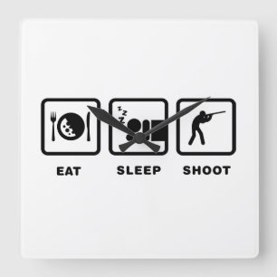 Schießen Quadratische Wanduhr