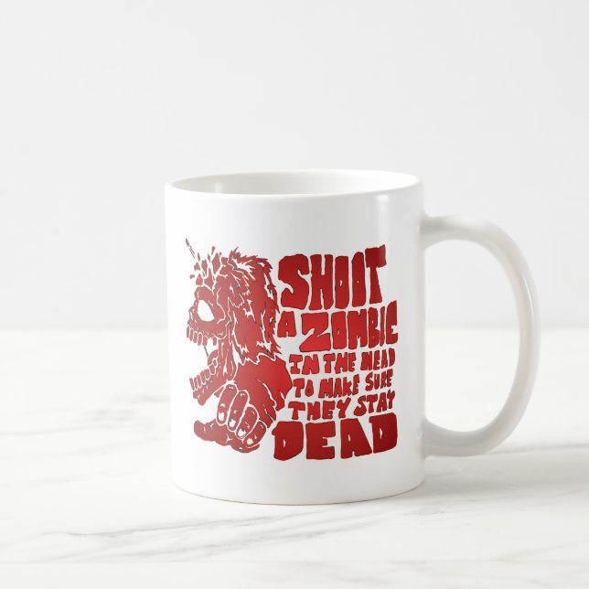 Schießen Sie einen Zombie im Kopf Kaffeetasse (Rechts)
