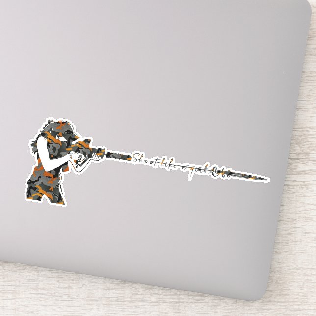 Schießen wie ein Mädchen Aufkleber (Detail)