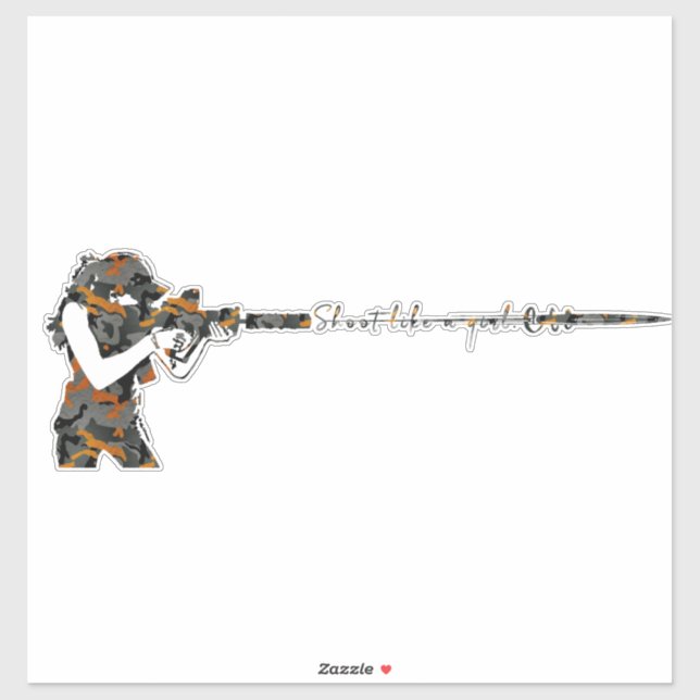 Schießen wie ein Mädchen Aufkleber (Blatt)