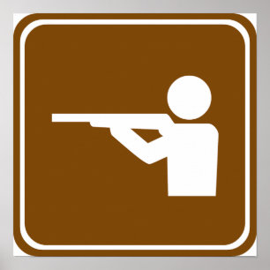 Schießstand-Landstraßen-Zeichen Poster