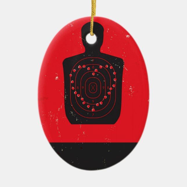 Schießübungen-Herz Keramik Ornament (Vorne)