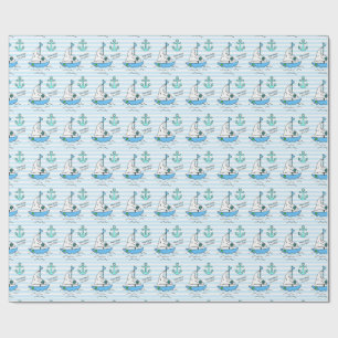 Schiff Ahoy, das ist ein Junge! Baby Dusche Blue S Geschenkpapier