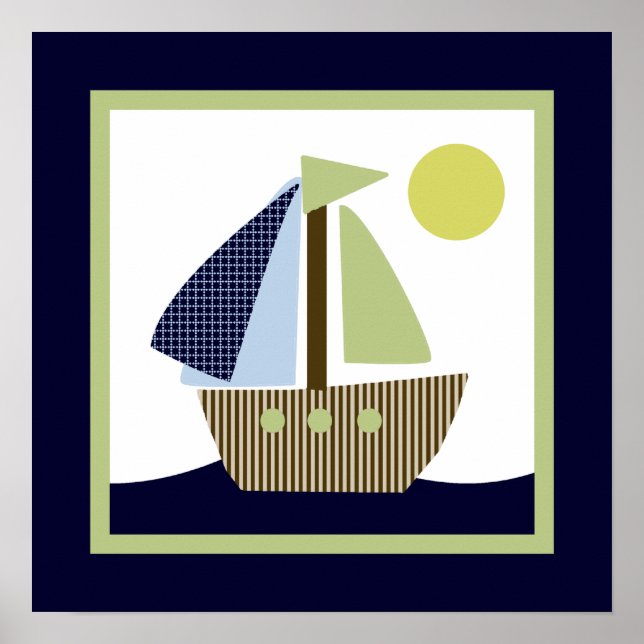 Schiff Ahoy Mate/Nautical/Whale 2 Wall Art Poster (Vorne)