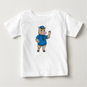 Schiff als Polizeibeamter mit Polizeihut Baby T-shirt