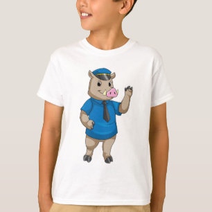Schiff als Polizeibeamter mit Polizeihut T-Shirt