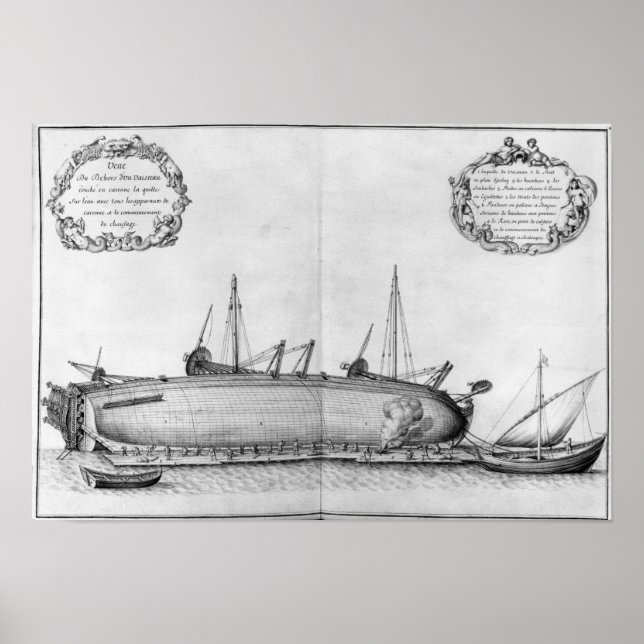 Schiff auf dem Rumpf Poster (Vorne)