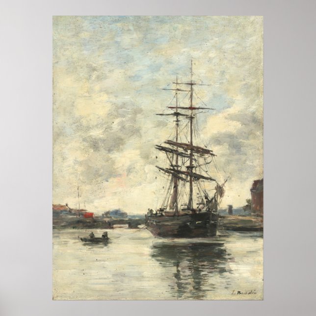 Schiff auf der Touque - Eugène Boudin Fine Art Poster (Vorne)
