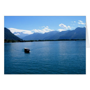 Schiff auf Genfer Schweiz Karte