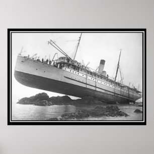 Schiff auf Grund gelaufen Vintage-Fotoplakat Poster