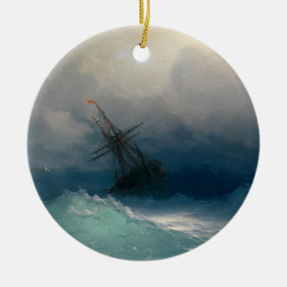 Schiff auf stürmischen Meeren Keramik Ornament