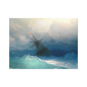 Schiff auf stürmischen Meeren von Ivan Ayvazovsky Leinwanddruck