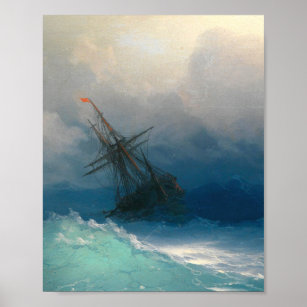 Schiff auf stürmischen Meeren von Ivan Ayvazovsky Poster