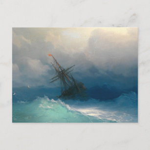 Schiff auf stürmischen Meeren von Ivan Ayvazovsky Postkarte