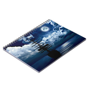 Schiff bei Vollmond Notebook Notizblock