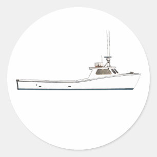 Schiff Chesapeake Bay Deadrise Runder Aufkleber