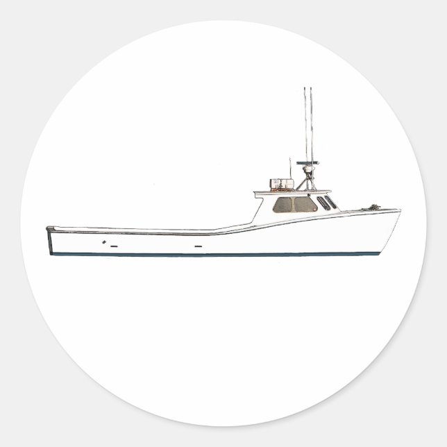 Schiff Chesapeake Bay Deadrise Runder Aufkleber (Vorderseite)