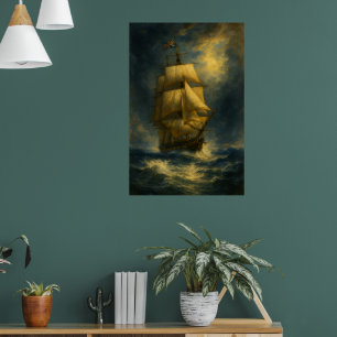 Schiff der britischen Marine aus dem 18. Jahrhunde Poster