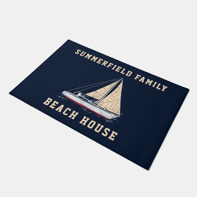 Schiff der Familie Nautic Segelhütte Fußmatte (Schrägansicht)