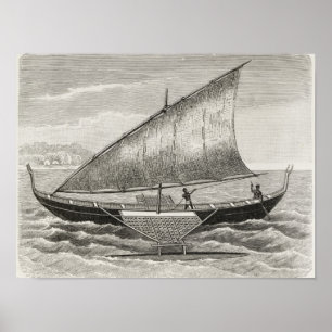 Schiff der Mortlock-Inseln mit Auslöser Poster