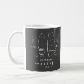 Schiff der Windsurfer Equipment Board Zeichnend Kaffeetasse
