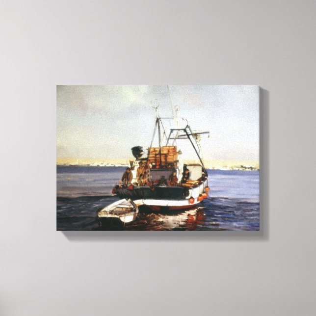 Schiff des Fischfangs/Pesqueiro/Fishing boat Leinwanddruck (Vorderseite)