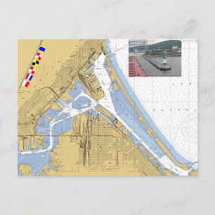 Schiff Duluth, MN Harbour Chart Signal Flags Postkarte