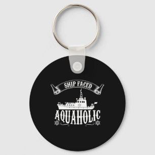 Schiff Gesicht Aquaholic Lustige Bootsfahrt  Schlüsselanhänger