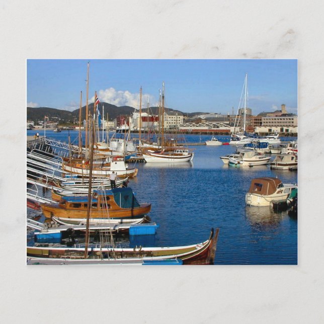 Schiff, Hafen mit Traditionsbooten Postkarte (Vorderseite)