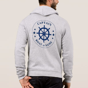 Schiff Helm Wheel Stars Kapitän oder Schiffsname  Hoodie