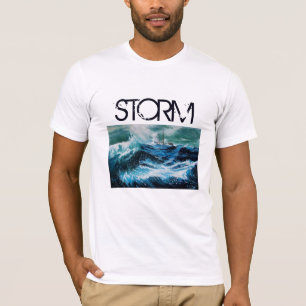 Schiff im Meer in Sturm Navy Blue T-Shirt