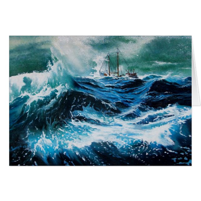 Schiff im Sturm (Vorderseite (Horizontal))