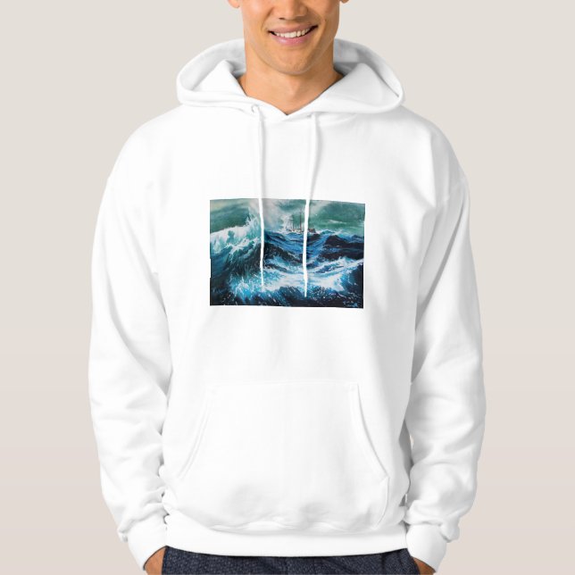 Schiff im Sturm Hoodie (Vorderseite)