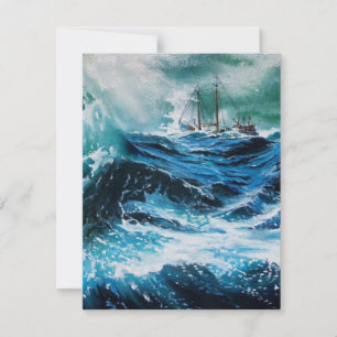 Schiff im Sturm, Pergament