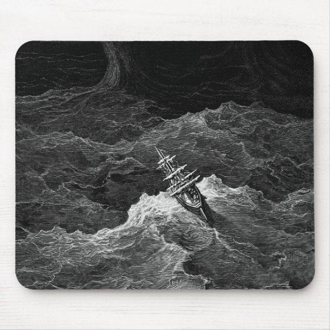 Schiff im stürmischen Meer Mousepad (Vorne)
