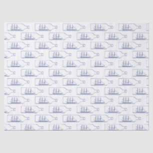 Schiff in einer Flasche Blau Seidenpapier