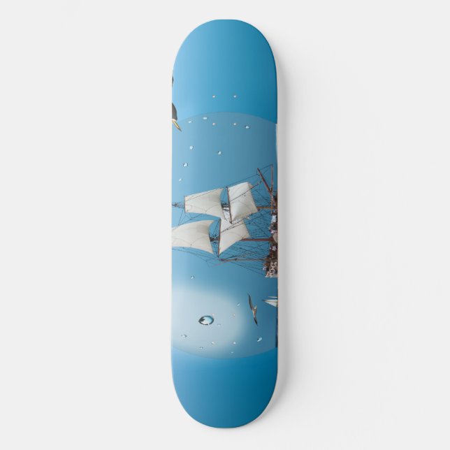 Schiff in einer Glühbirne Skateboard (Vorderseite)