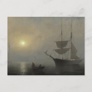 Schiff in Fog, Gloucester Harbour von Fitz Henry L Postkarte