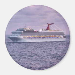 Schiff in Lila Magnet