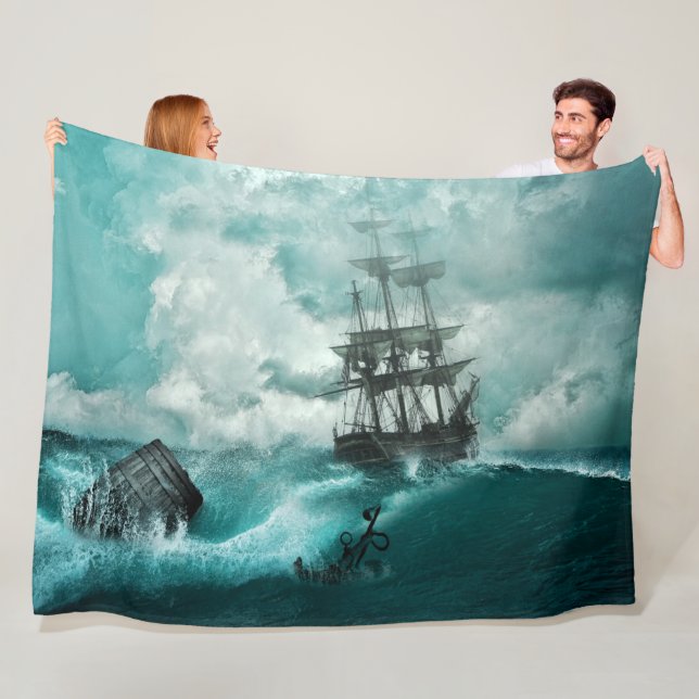 SCHIFF IN STORMEN GEWÄSSERN FLEECEDECKE (Beispiel)