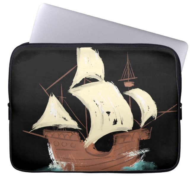 Schiff Laptopschutzhülle (Vorderseite)